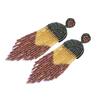 2022 Trend Bohemia Handmade Beaded Tassel Earrings for Women Vintage Colorful Rice Beads Long Fringe Earrings Zircon Gift