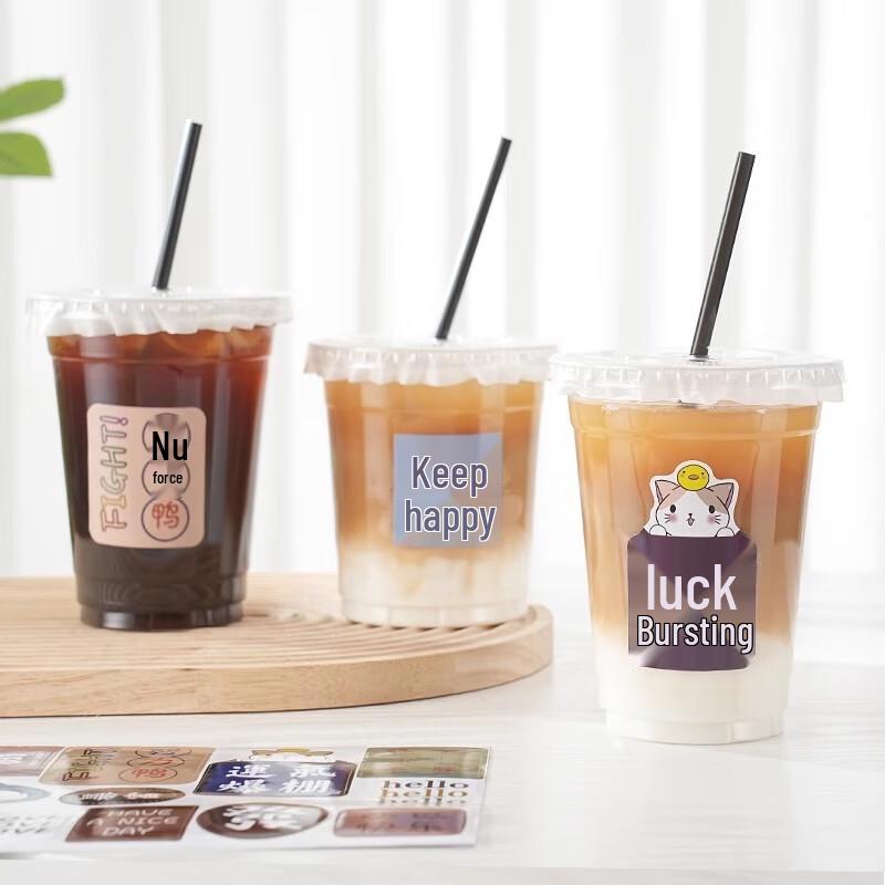 AVADEN Einweg-Plastik-Kaffee- & Milchteebecher mit Deckeln