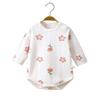 Spring & Autumn Baby Romper, Pure Cotton, Long Sleeve Wrap-over Onesie