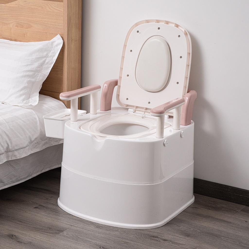

Old Elder Pregnant Woman Removable Toilet Home Bathroom Potty Commode Outdoor Camping Toilets Stool Barrel Portable Toilet Seat розовый