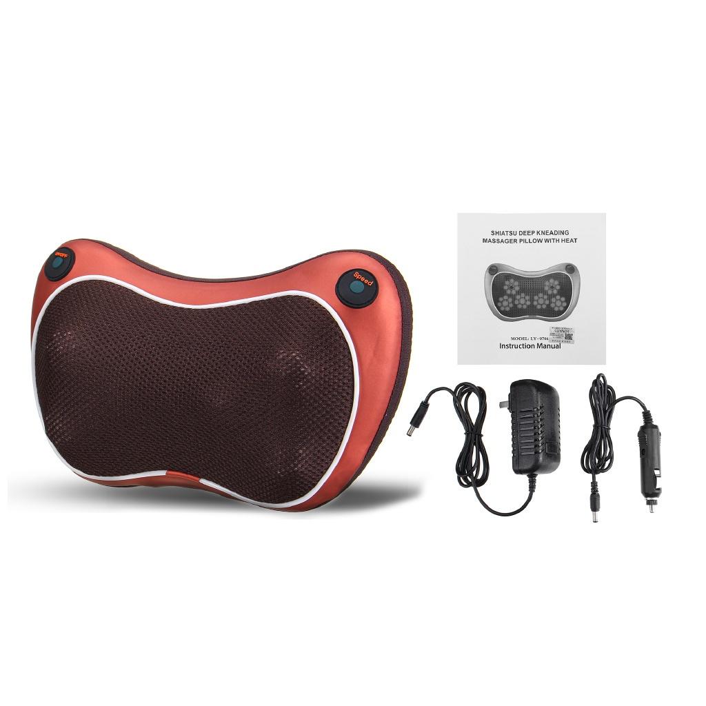 Relaxation Massage Pillow Vibrator 25W Electric Shoulder Back Heating Kneading Infrared Therapy for Car Home Shiatsu Neck