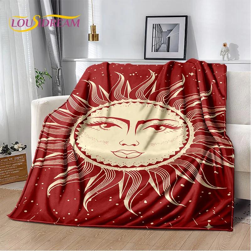 Mysteriou Tarot Sun Moon Mandala Magic Soft Flannel Blankets,Throw Blanket Comfortable Blanket for Picnic Beds Sofa Home Bedroom