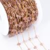 2Meters 1Meter Stainless Steel Pink Stone Chain Natural Irregular Stone Necklace Chain Earring Supplies for Jewelry Making DIY