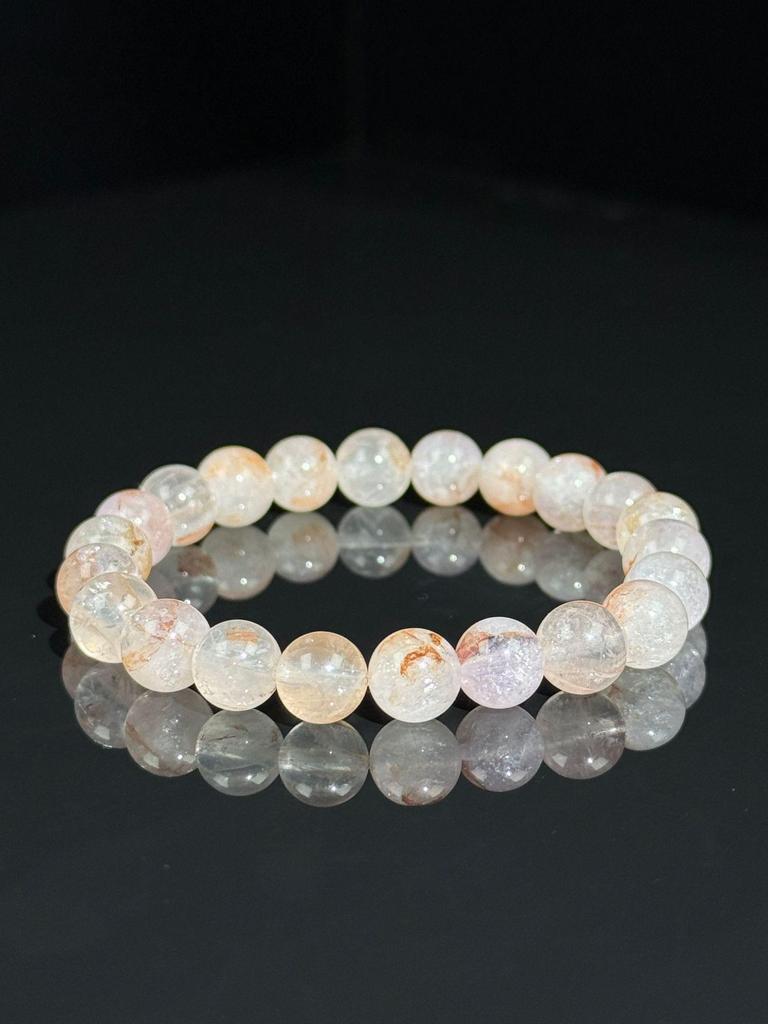 Premium Natural Red Rutilated Quartz Bracelet - Single Strand DIY Crystal Jewelry for Men and Women