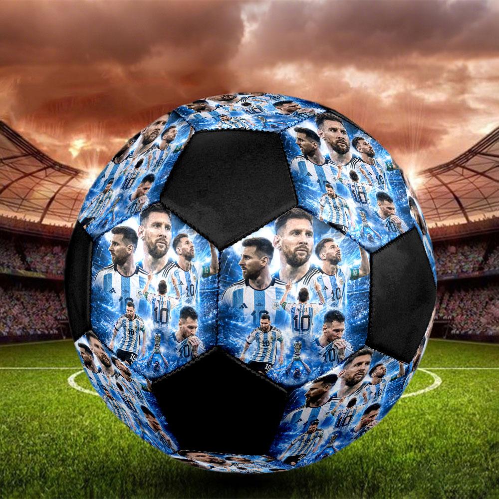 Lionel Messi Fußball Größe 5, Maschinengenähtes PVC, Langlebig & Hoher Rückprall, Für Alle Altersgruppen, Fanartikel, für Spiele & den Außenbereich.