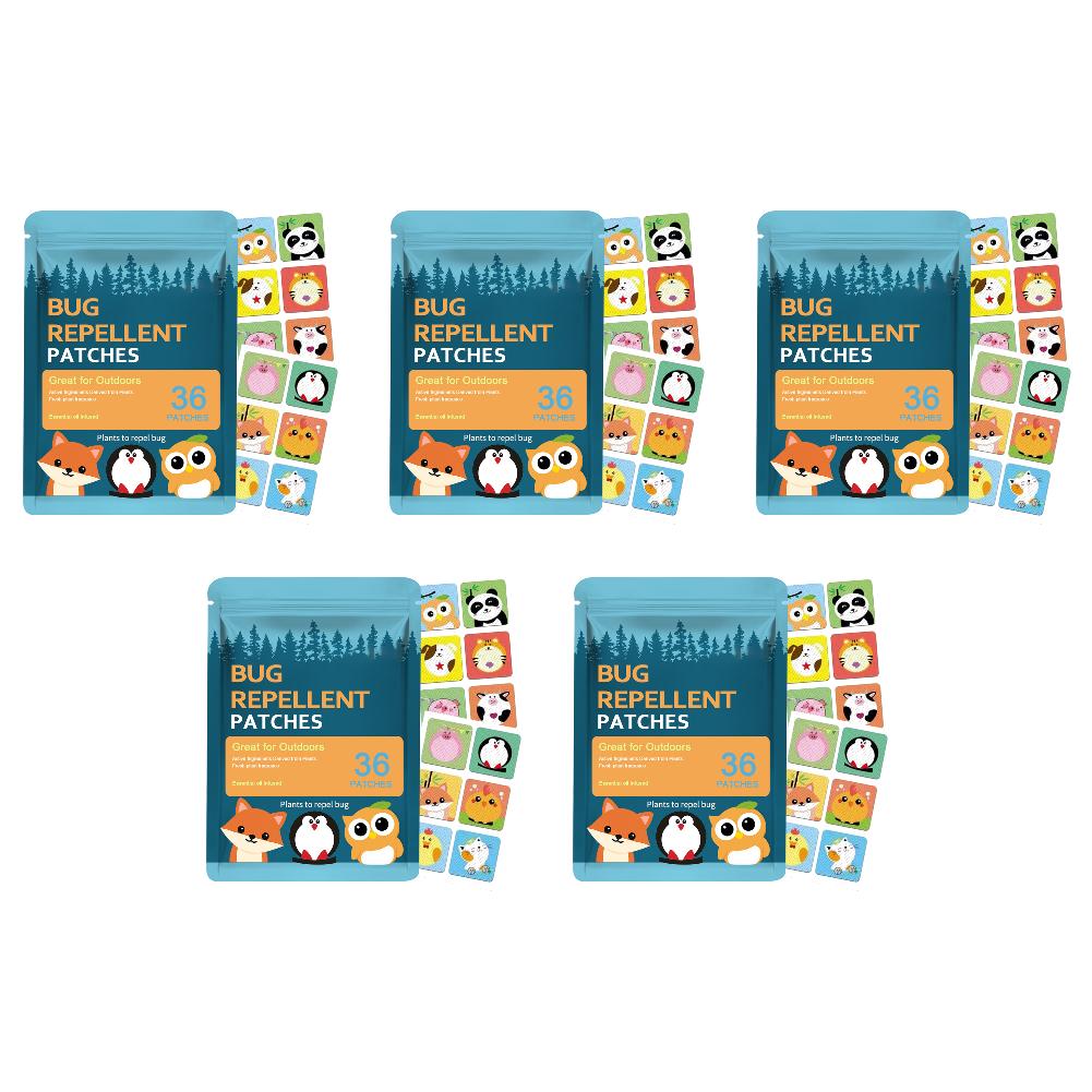 36Pcs One Pack Plant Formula Summer Cartoon Anti-mosquito Sticker Mosquito Patches Essential Oil Infused Citronella Ingredients
