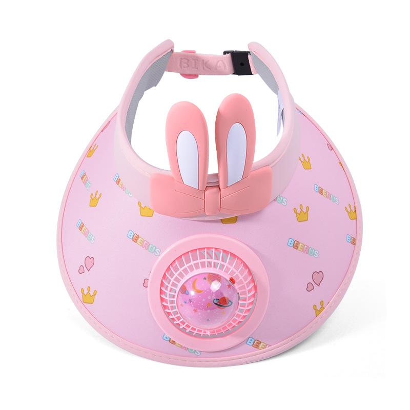 1109 chapéu infantil desenho animado fofo viseira de proteção solar meninos e meninas verão ao ar livre aba grande com ventilador chapéu de copa vazia