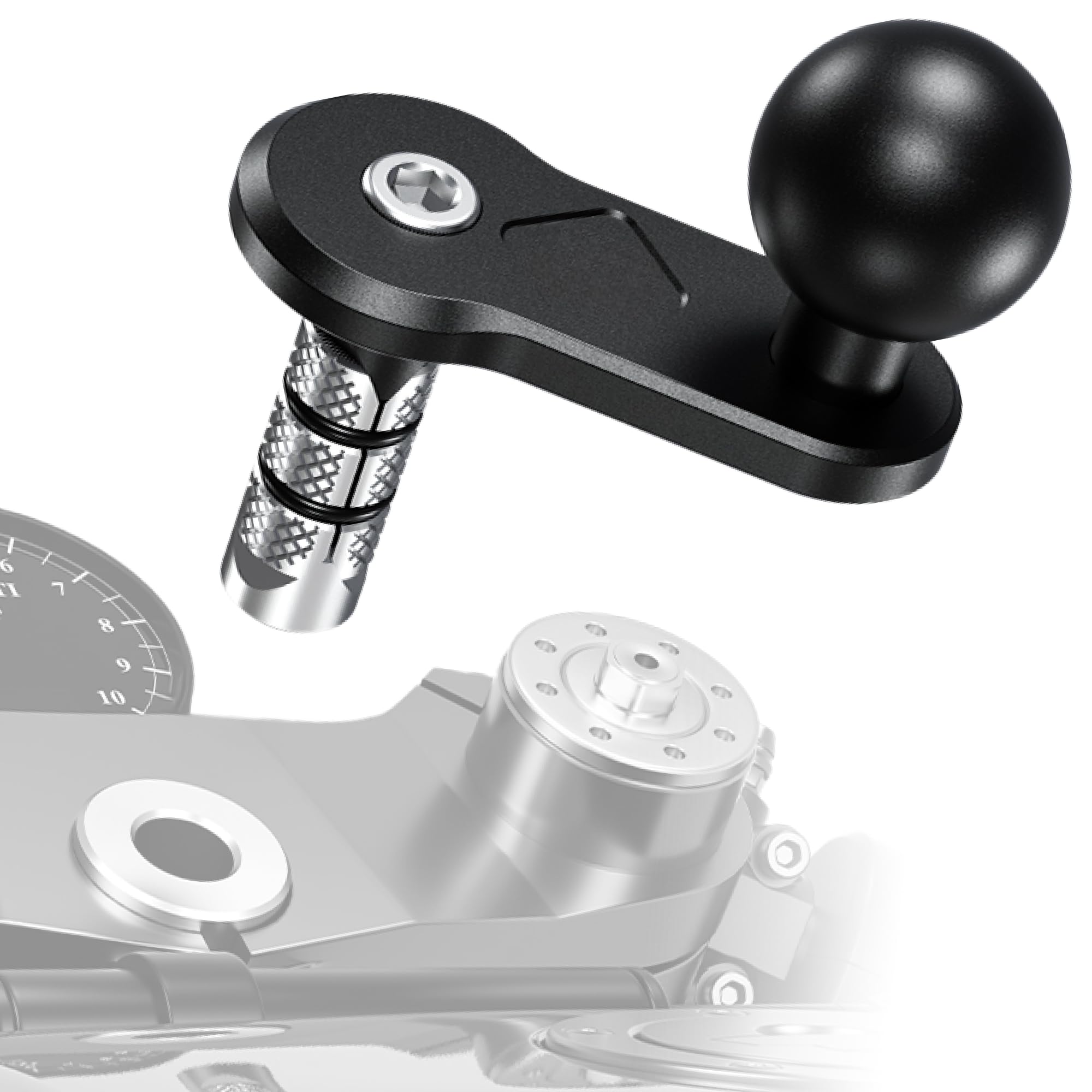 

Kaedear Bike Mount Base Stem Mount Stem Ball Stem Hole Motorcycle Mount Bike Ball 1-Inch KDR-R27C (1-Inch Ball/Offset) чёрный