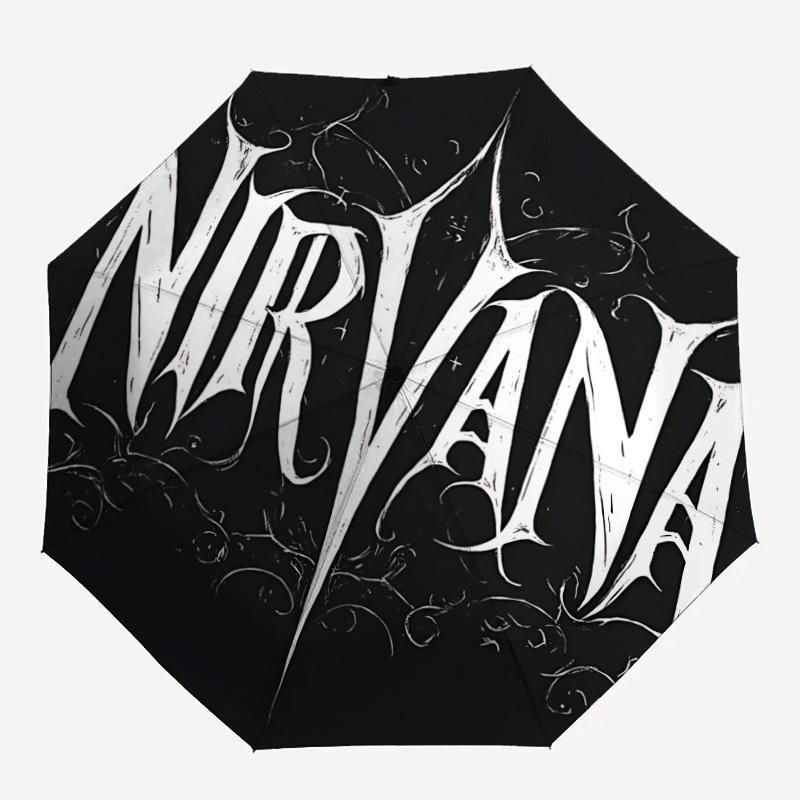 

1pc Nirvana Automatic Umbrella Durable Iron Frame & Plastic Handle, Gift for Men & Women, Sturdy Construction, Playful Design yy250826123