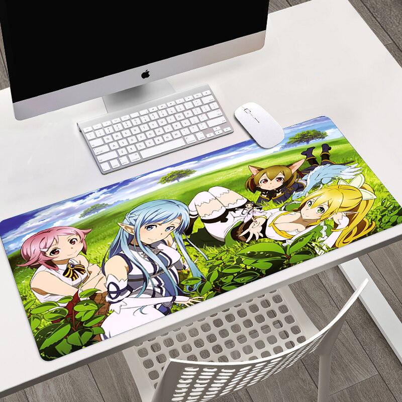 Anime Sword Art Online SAO HD Printing Mousepad Computer Lock Edge Keyboard Mat PC Desk Pad Large Mouse Pad Gaming Accessories