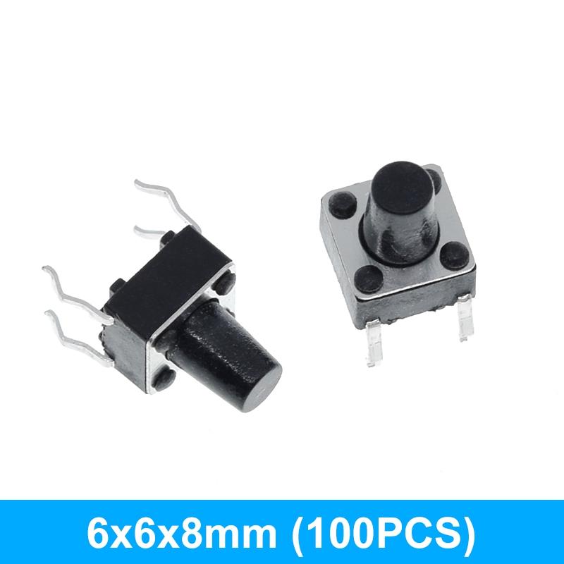 100/300pcs 6X6X5/4.3/5.5/6/7/8/9/10/13MM Tact Switch Push Button Switch 12V 4PIN DIP Micro Switch For TV/Toys/home use Button