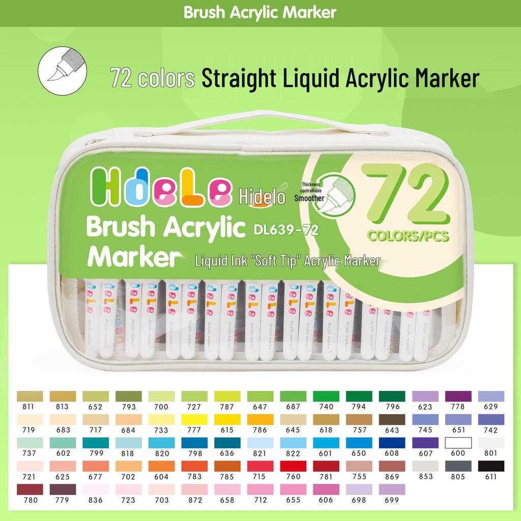 Huideler 639 Soft Tip Acrylic Marker Pen - 240 Colors for Student Art & Graffiti
