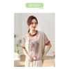 Summer Fashion Trendy New Chinese Style Blouse for Middle-aged and Elderly Women, Short Sleeve T-Shirt Casual Shirts