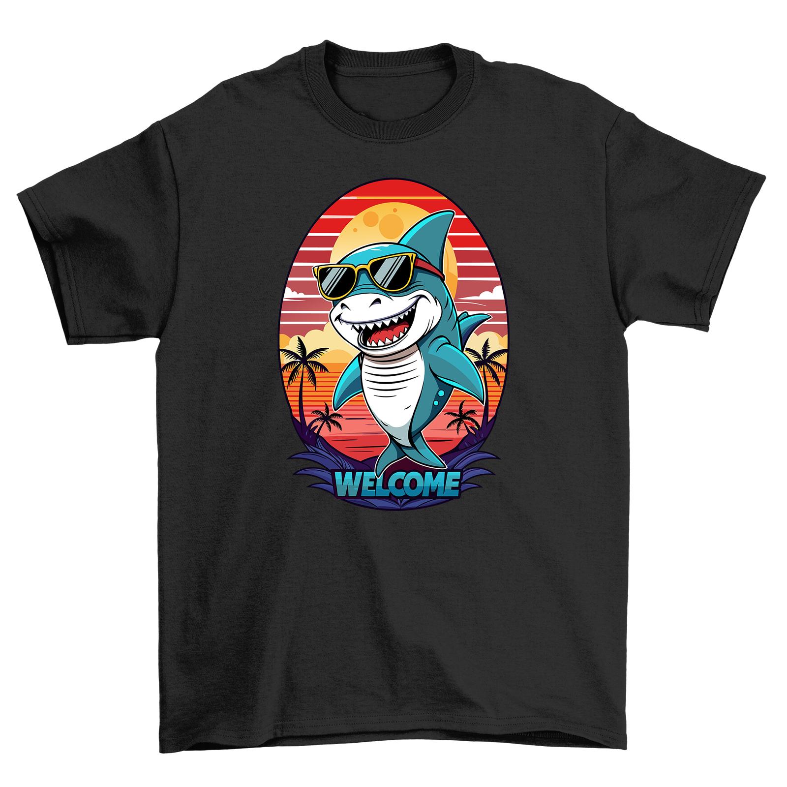 Summer_41 Shark Vibes T-Shirt Mens Womens Tees Top - Dive into Fun and Sun! Funny T-Shirt Mens Womens Tees Top, Unisex Pri L