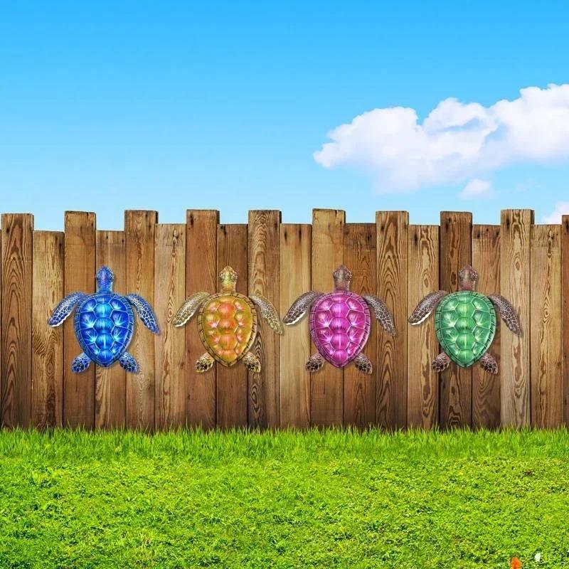 Gartendekoration Handwerk Blaues Metall Meeresschildkröte Wand Meeresleben Schildkröten Dekor Metallkunst Dekor Schildkröte Hängende Wandkunst Heimdekor