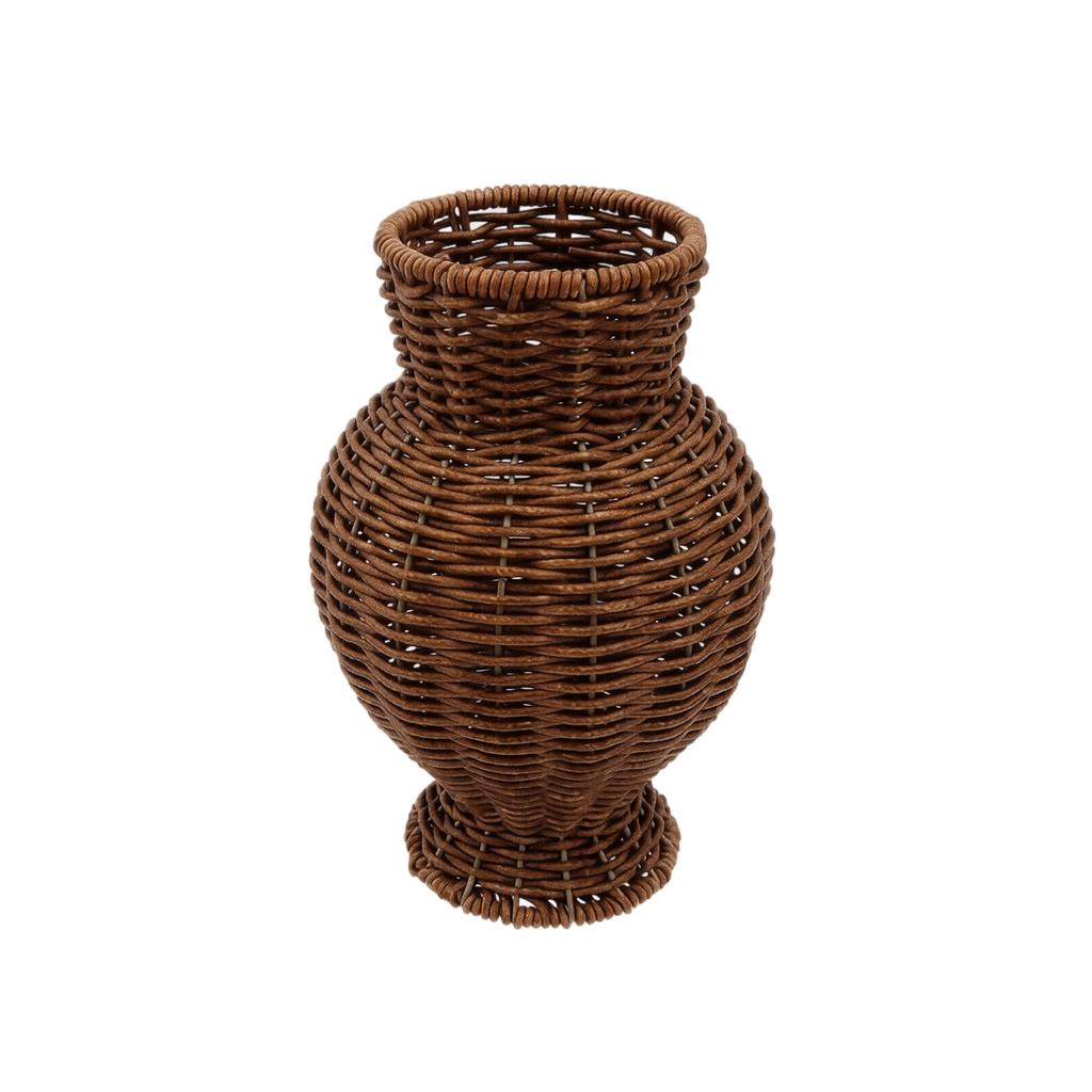 Cesto Fioriera Decorativo in Vimini Intrecciato a Mano Ornamento per la Casa Fioriera in Rattan Fatta a Mano Contenitore Intrecciato in Stile Rustico per Esposizione Interna