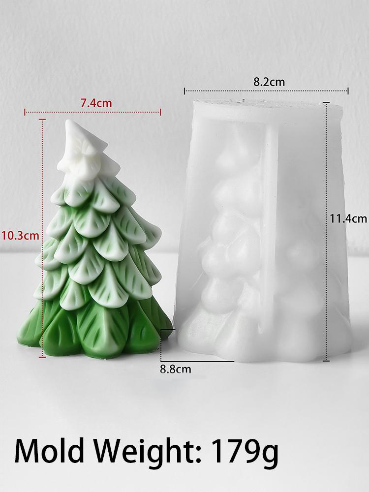 3D Christmas Tree Silicone Candle Mold DIY Christmas Ornaments Scented Candles Soap Molds Plaster Resin Chocolate Crafts Making
