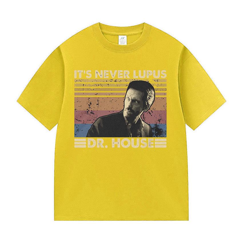 2025 Summer It s Never Lupus Dr House Vintage Graphic Funny Unisex Gothic Clothing Tops Man 100% Pure Cotton Printed T-shirt S