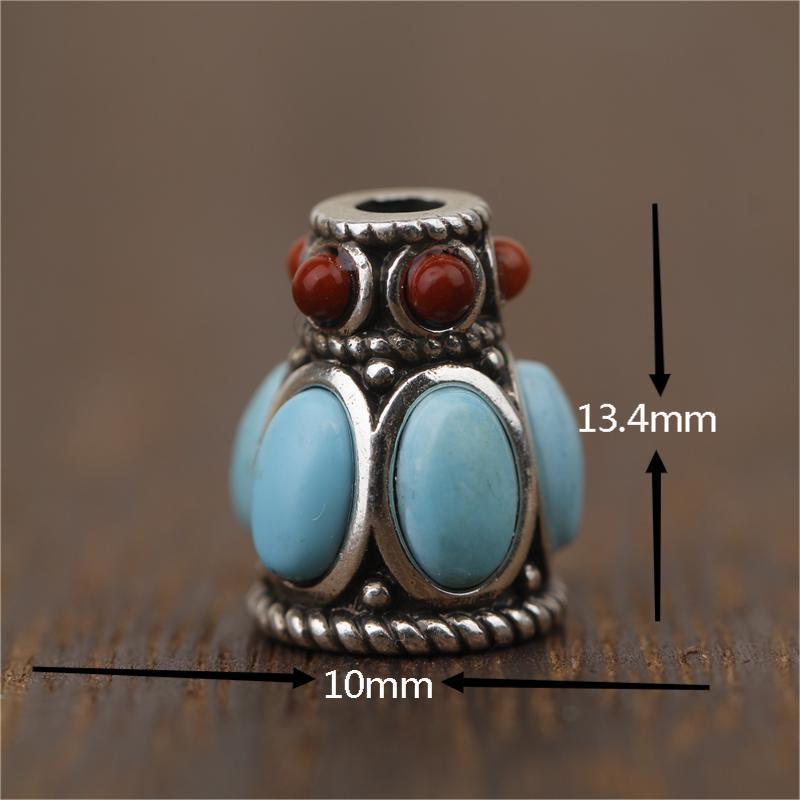 108-Bead Red Sandalwood & Passion Fruit Seed Silver Vajra Stupa Buddha Head Accessory