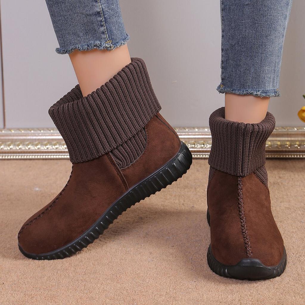 Snow boots women's autumn and winter 2025 new Korean version round head wool mouth comfortable foot cover women's foreign trade large size short boots