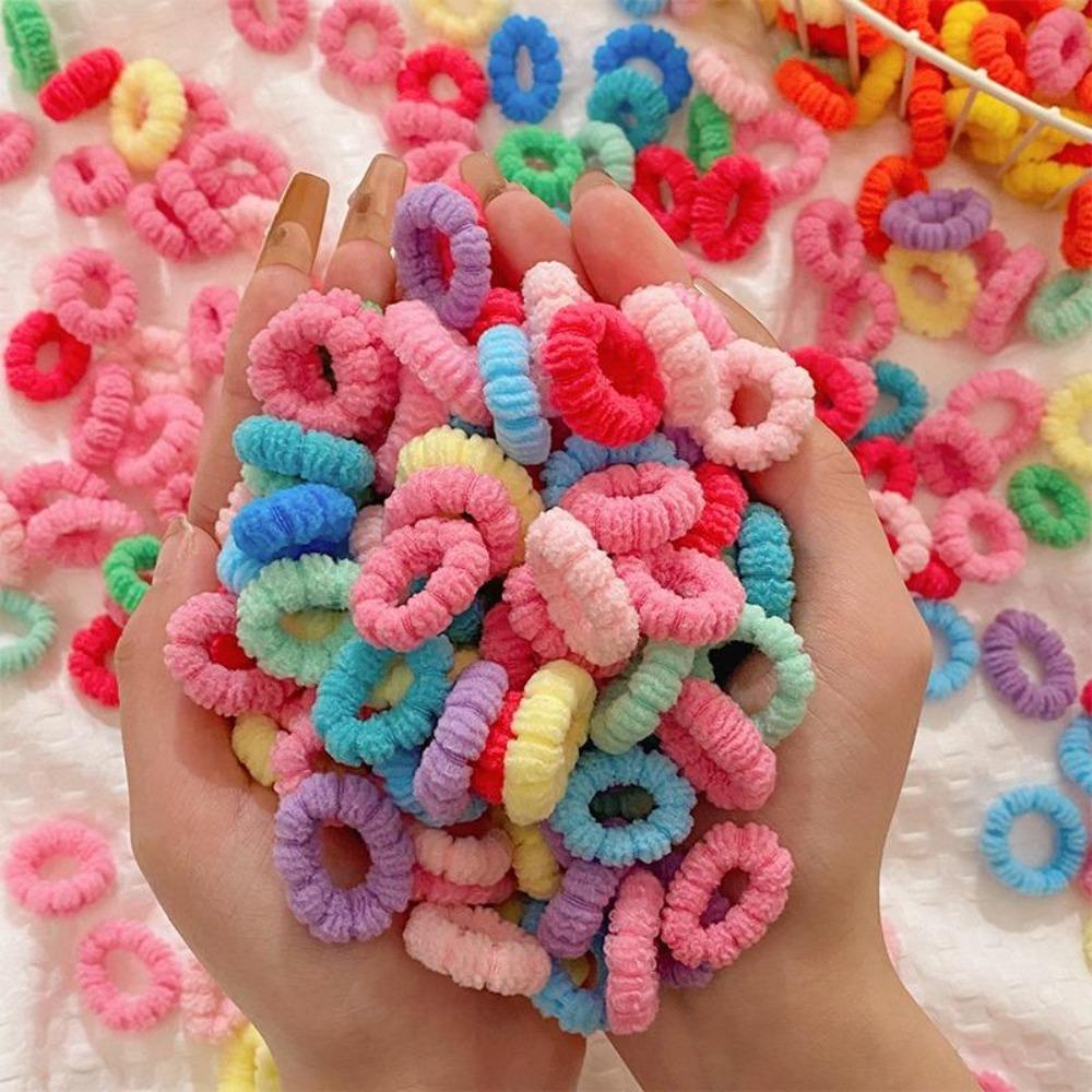 500pcs High Elastic Basic Hair Rope Set Candy Color Colorful Hair Tie Fashion Rubber Band  Ladies