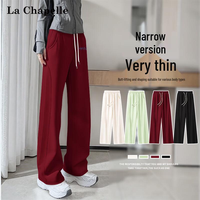 La Chapelle Women s 2026 Spring High-Waist Straight Wide Leg Casual Pants L
