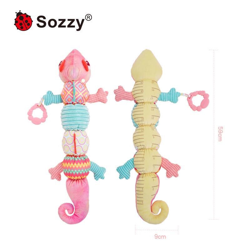 Sozzy Chameleon Baby Height Chart & Soothing Plush Toy, 0-1 Year Old Educational Doll