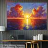 2D, 1-piece Design - Sunset Sea Sky Pattern, Suitable for Party Photography Events and Room Decoration