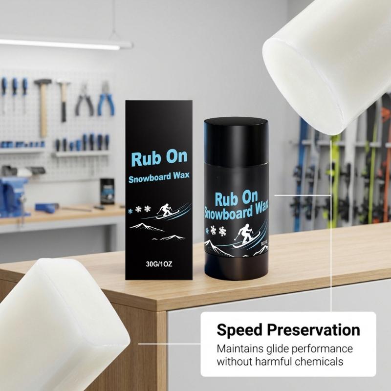 30g Portable Rub on Ski Snowboard Wax Rub On Quick Wax for Outdoors Portable Crosses Country Wax for Most Temperature