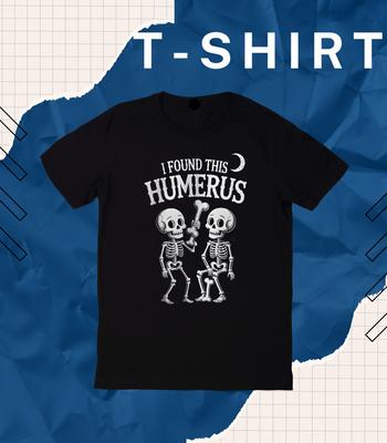 Grappig Skelet Woordspeling Halloween Shirt | Ik Vond Dit Opperarmbeen Mop Hallo.