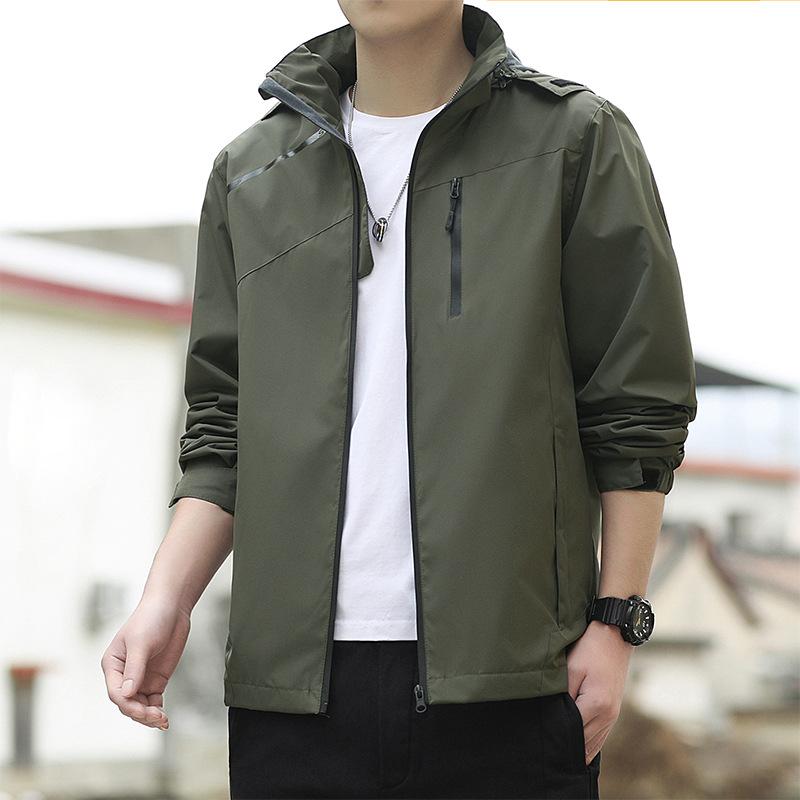 Spring and Autumn Versatile Jacket Men's and Women's Youth Casual Outdoor Jacket White Single Punch Jacket Hooded Removable