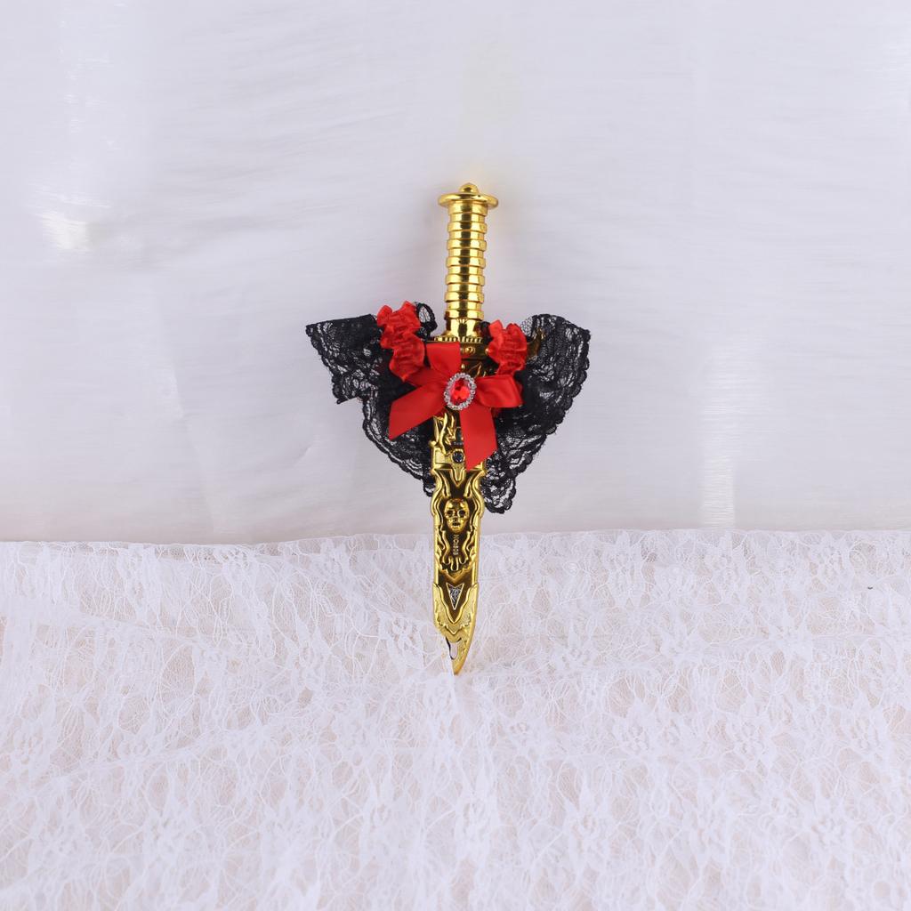 1pcs Halloween Pirate Hat Plastic Dagger Set Caribbean Costume Accessory with Black Lace Leggings Kids Party Props