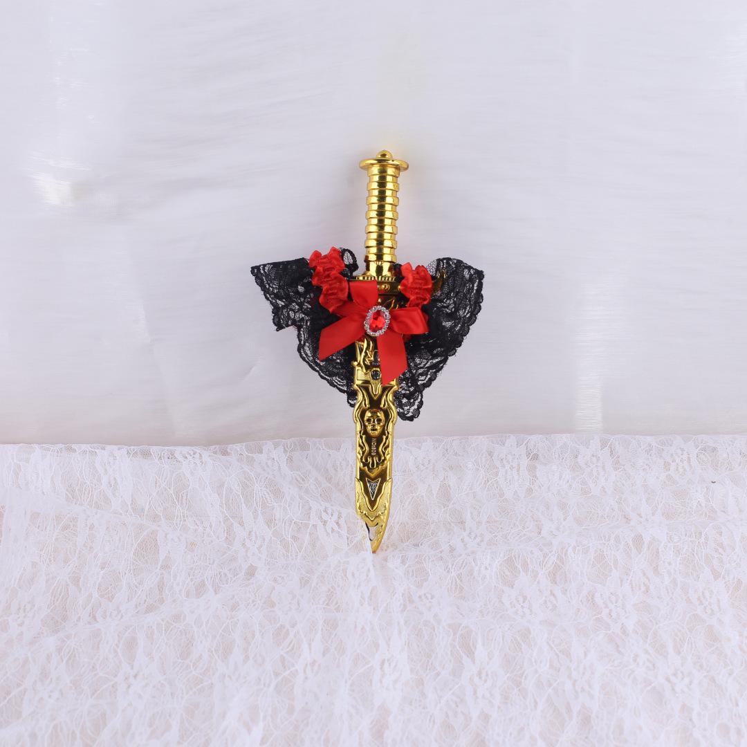 

1 шт. Хэллоуин Пиратская шляпа Пластиковый кинжал Набор Карибский аксессуар для костюма с черными кружевными леггинсами Реквизит для детской вечеринки 17X25CM