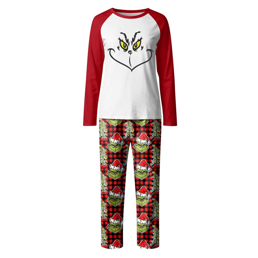 Print Cute Family Set Pajamas, Home Clothes, Family Set Long Sleeve Top Pants Set