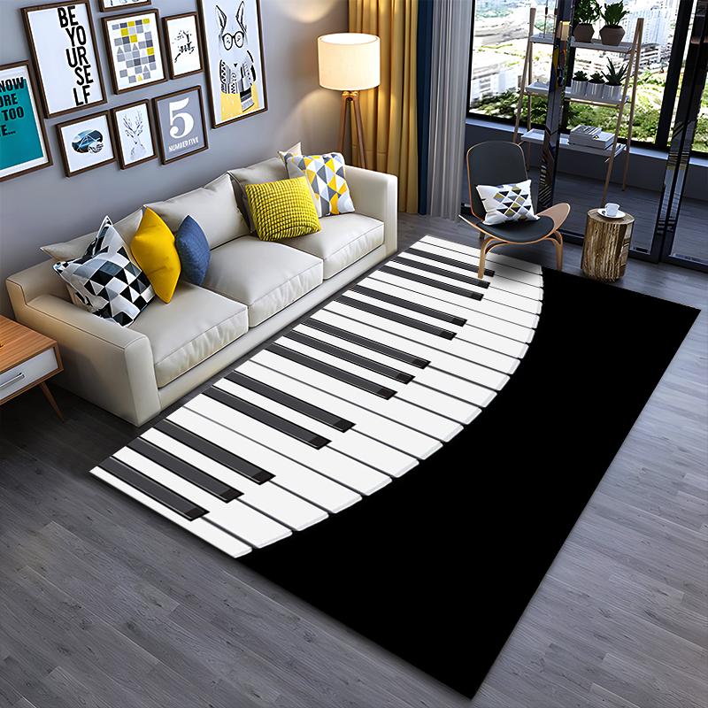 

Piano Keyboard Black and White Carpet for Modern Living Room Decor Suitable for use as an anti-slip for living room bedroom sofas 40x60cm( 15x23in )