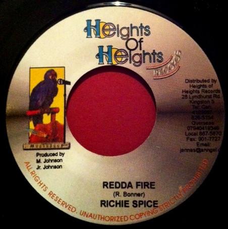 7inch Record RICHIE SPICE - Redda Fire NONE Heights Of Heig 2004 Jamaica Reggae, Ska & Dub Used