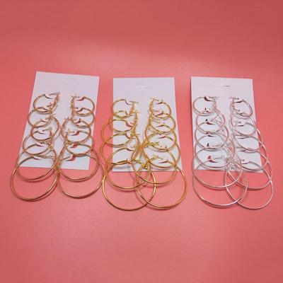 6 Paia Orecchini Pendenti a Cerchio alla Moda Donna Celebrità Gioielli Regalo