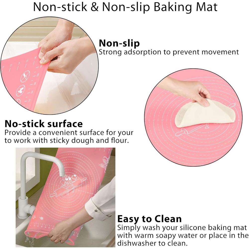 1Pcs Silicone Baking Mats for Baking Dough Non Stick Rolling Dough Pads Easy To Roll Out Pizza Dough Kneading Accessories
