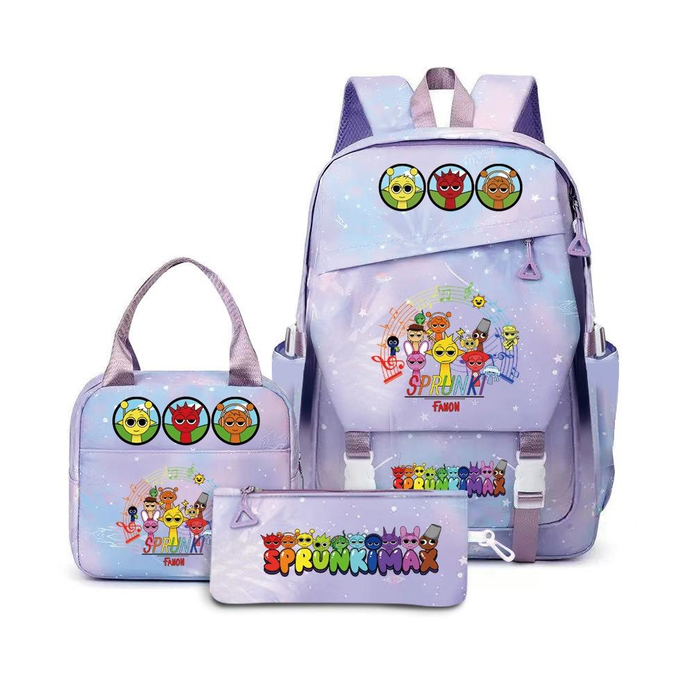 Rhythm Box Backpack Student School Bag Middle College Student Simple Outdoor Travel Backpack D