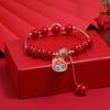 Niche design new exquisite bracelet retro red crystal simple and versatile student creative round bracelet female
