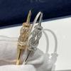 High-quality Horseshoe Buckle 8-character Smooth Half-diamond Full Diamond Bracelet for Couple Size, Diamond-encrusted Bracelet for Women