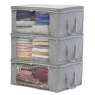 Grande scatola portaoggetti con cerniera, finestra, pieghevole, organizer, camera da letto, scaffale, guardaroba, vestiti, giocattolo, tessuto, scatola pieghevole per oggetti