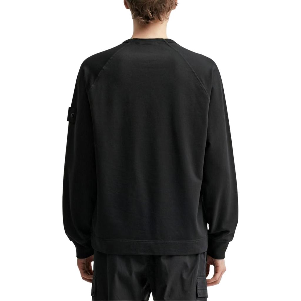 Stone Island Ghost Series Ss25 Ghost Pieces Black Label Lightweight Cotton Crew Neck Sweatshirt Unisex Sweatshirt K1S1561000-11S00F3-V0029