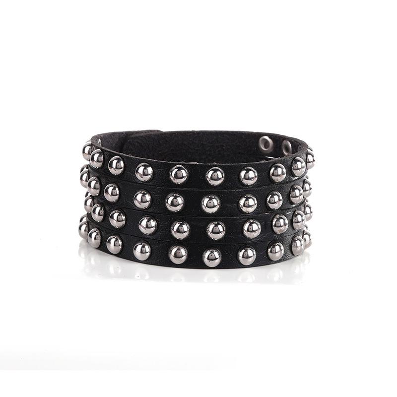 

Трансграничный панк-рок кожаный вязаный браслет
