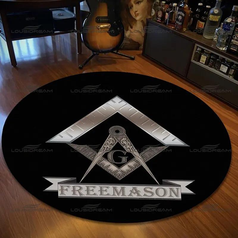  Disney Retro Round Mat Freemason Sect Pattern Flannel Carpet Home Decoration Bedroom Living Room Enter Door Floor Rug