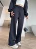 Black Sweatpants Women's Spring and Autumn Straight Autumn and Winter Trousers High Waist Casual Lazy Wind Loose Wide-legged Guard
