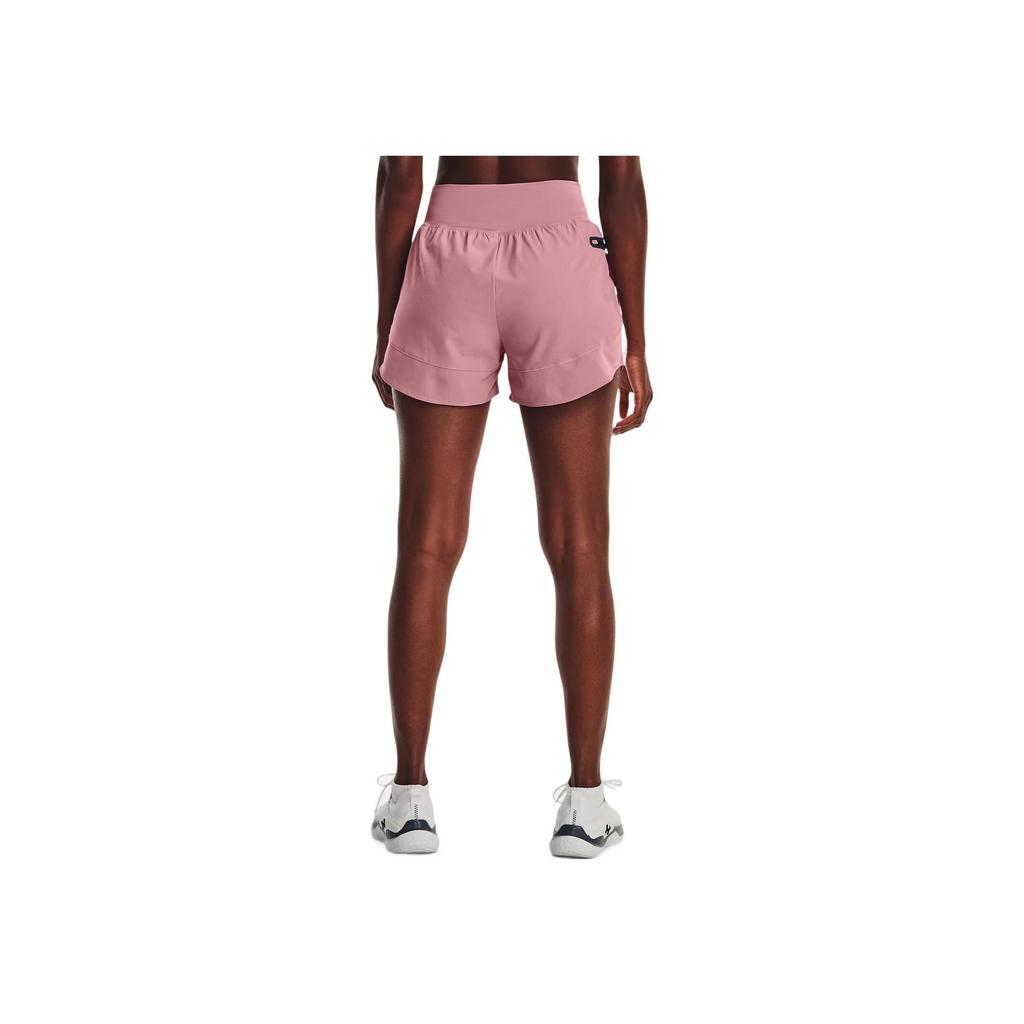 Under Armour Solid Wide Waist Fitness Shorts Women Shorts Essence-Pink 1377555-697