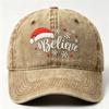 Embroidered Snowflake Baseball Cap Adjustable Strap Cotton Snowflake Embroidered Hat Breathable Vintage Wash Baseball Cap
