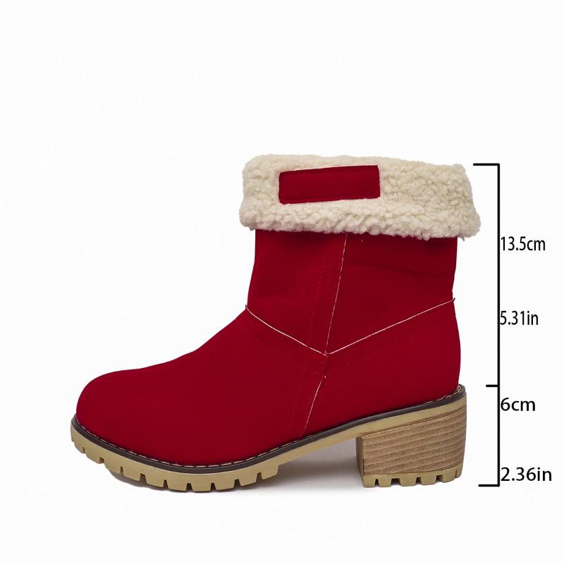Large-size Women's Chunky Platform Cotton Shoes, New Style Round-toe Snow Boots for Women