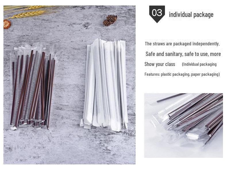 Paie biodegradabile PLA pentru amestecat cafeaua, de unică folosință cu trei găuri pentru băuturi calde și ceai cu lapte